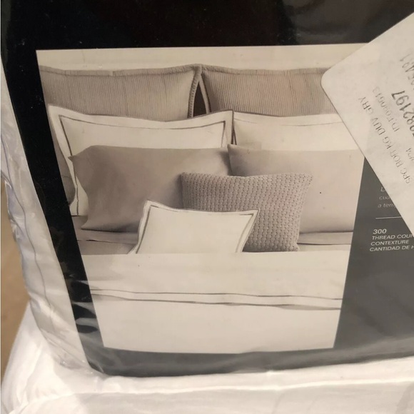 Ralph Lauren Spencer Sateen Gray Border King  Duvet Cover 300TC,$420 - Picture 5 of 13